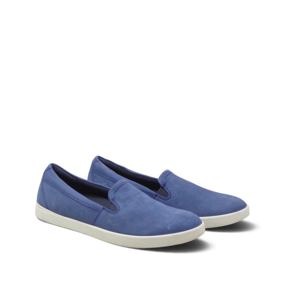 ECCO Barentz Womens Slip On Shoes Blue Perforated Leather Sneakers 41 / 10-10.5